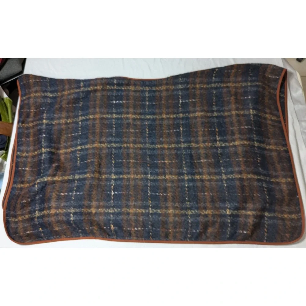 CONRAD C COLLECTION Women‎ One Size Brown Plaid ALPACA WOOL Blend Wrap NEW